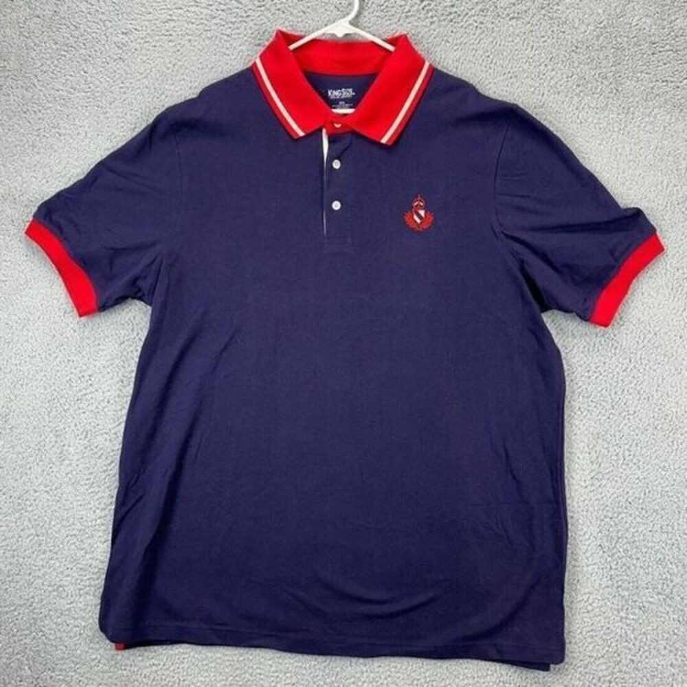 King Size Special Edition Polo Shirt Adult 2XL Purple Red Rugby Short Sleeve Men